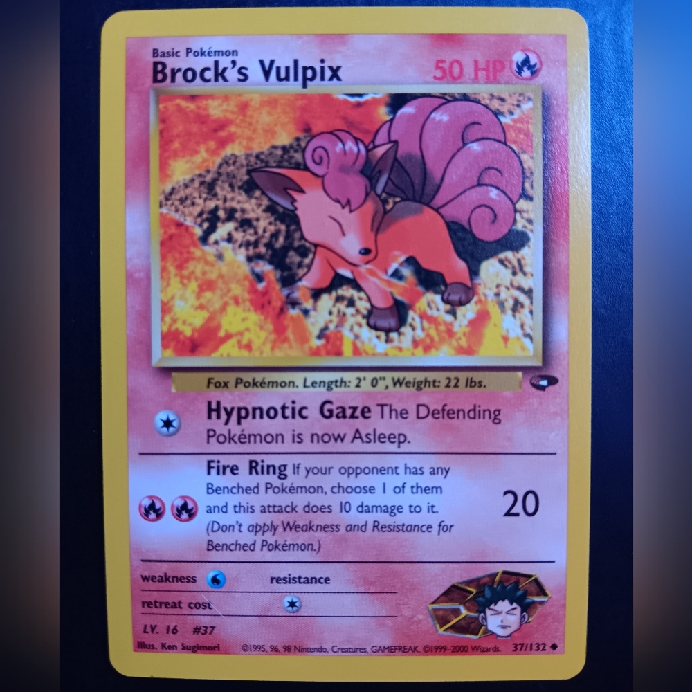 Brock's Vulpix Pokemon Card - Gym Challenge - NO. 37/132 Uncommon Non-Holo